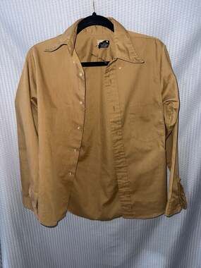 Vintage 1970s J.C. Penney Penn-Prest Prep Solid Bronze Button-Down Shirt